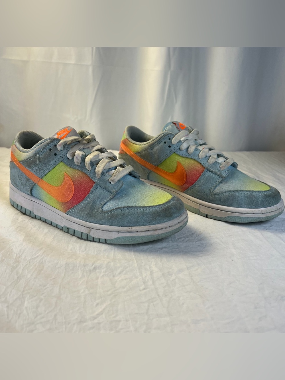 Nike Dunk Low Heat Map Shoes Youth 7Y Blue Yellow Orange Sneakers HF4797-474